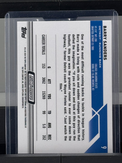 2024 Topps Composite #9 Barry Sanders Pink Refractor Detroit Lions