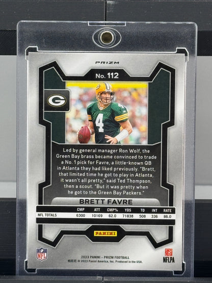 2023 Prizm #112 Brett Favre Green Wave Green Bay Packers