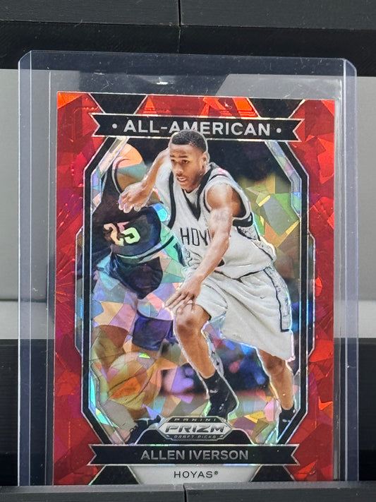 2024 Prizm Draft Picks #18 Allen Iverson Red Cracked Ice Philadelphia 76ers