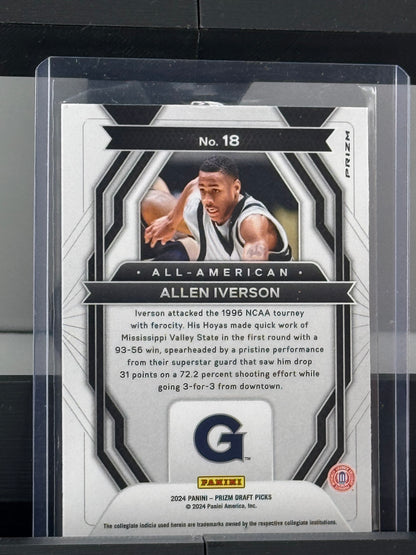 2024 Prizm Draft Picks #18 Allen Iverson Red Cracked Ice Philadelphia 76ers