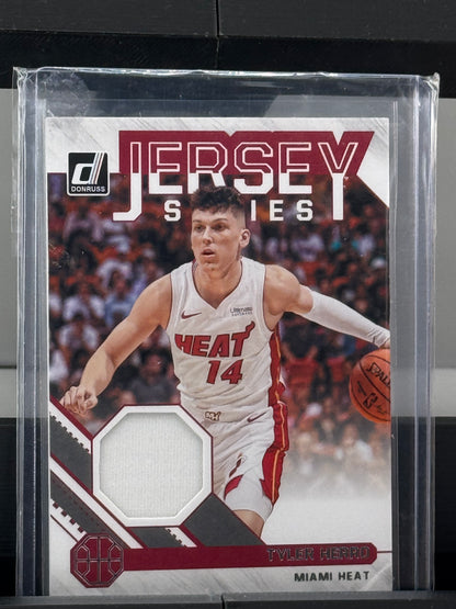 2020-21 Donruss #JS-THR Tyler Herro Jersey Series Game Worn Patch Miami Heat