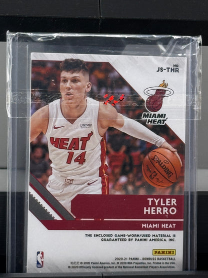 2020-21 Donruss #JS-THR Tyler Herro Jersey Series Game Worn Patch Miami Heat