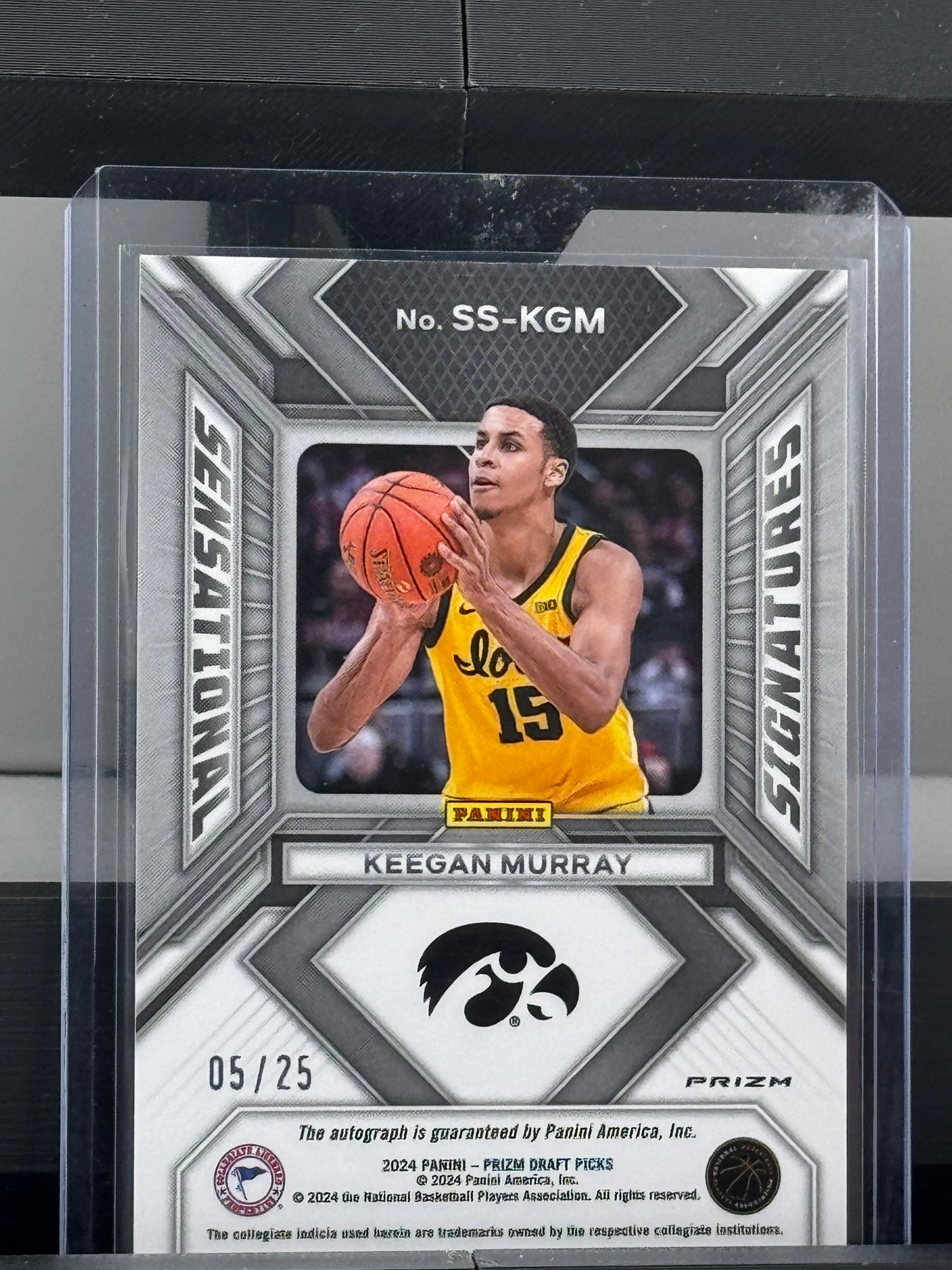 2024 Prizm Draft Picks #SS-KGM Keegan Murray Sensational Signatures Mojo Prizm 5/25 Sacramento Kings