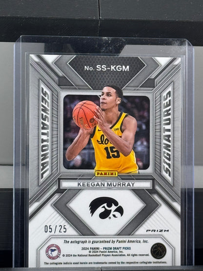 2024 Prizm Draft Picks #SS-KGM Keegan Murray Sensational Signatures Mojo Prizm 5/25 Sacramento Kings