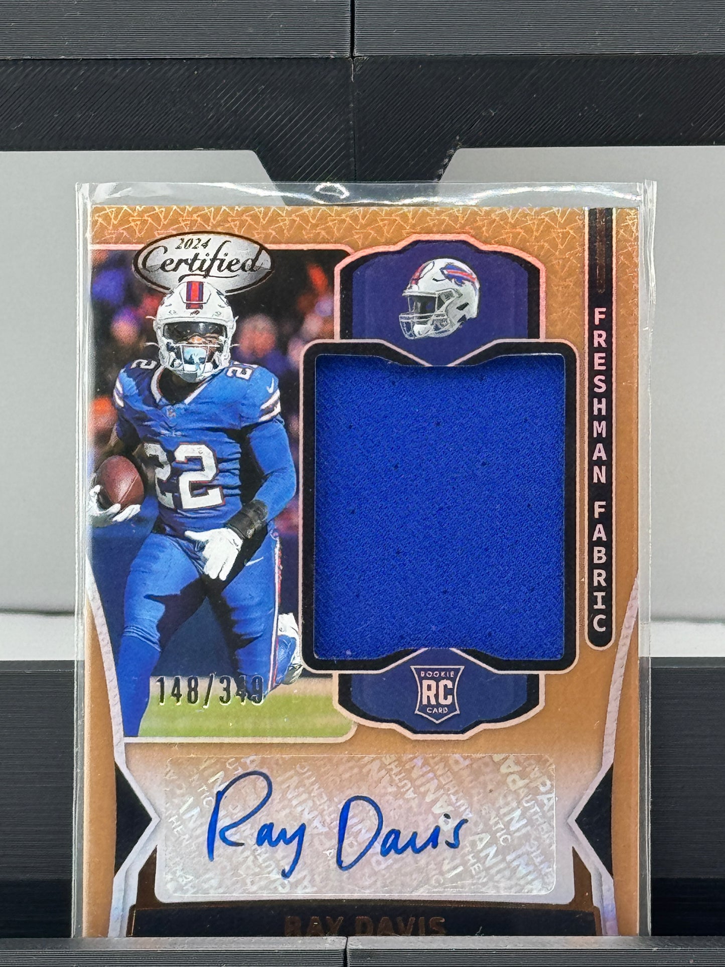 2024 Panini Certified #FMS-RDS Ray Davis Freshman Fabric RPA RC 148/349 Buffalo Bills