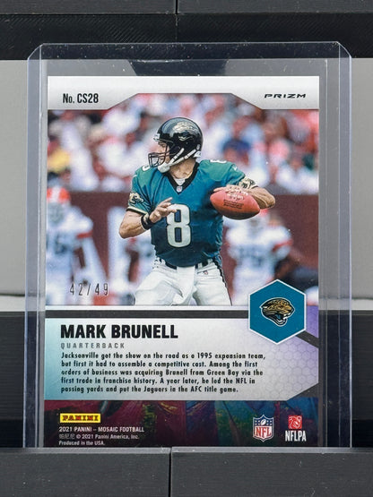 2021 Mosaic #CS28 Mark Brunell Center Stage Purple Mosaic Prizm 42/49 Jacksonville Jaguars