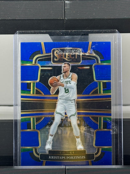 2023-24 Select #62 Kristaps Porzingis Concourse Blue Prizm SP Boston Celtics