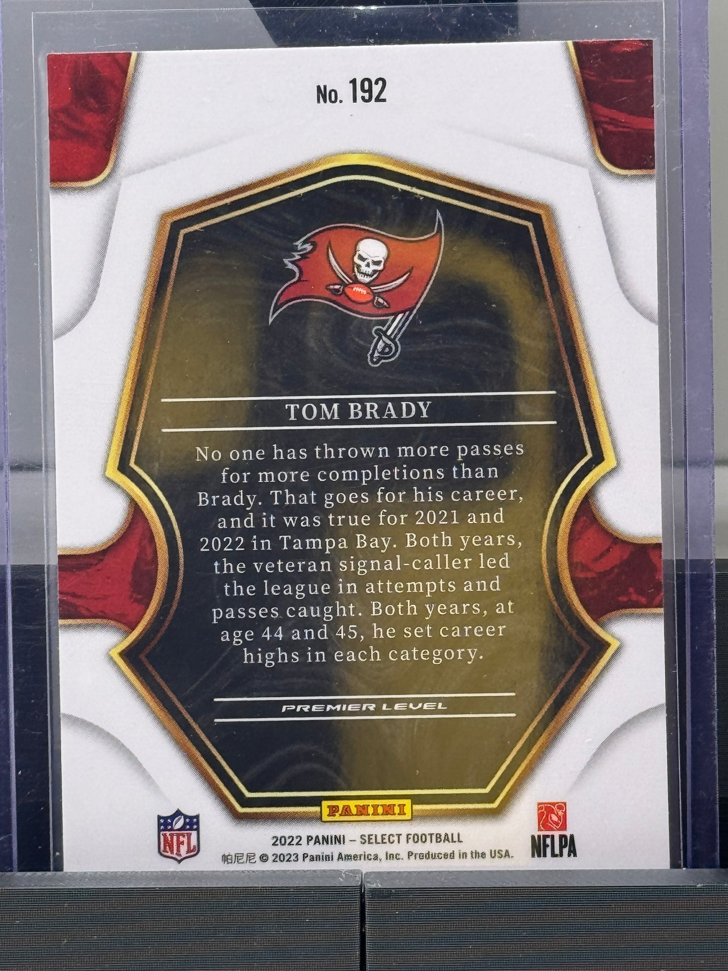 2022 Select #192 Tom Brady Premier Level Tampa Bay Bucaneers