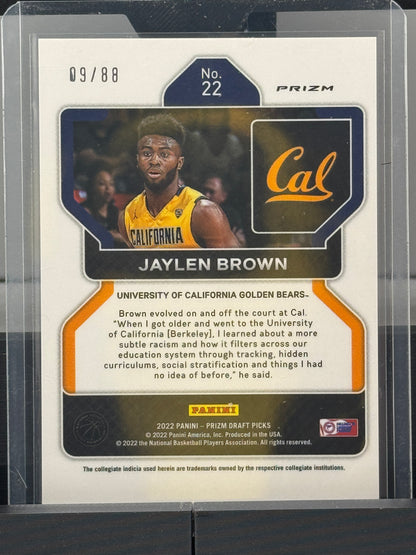 2022 Prizm Draft Picks #22 Jaylen Brown Red Scope 9/88 Boston Celtics