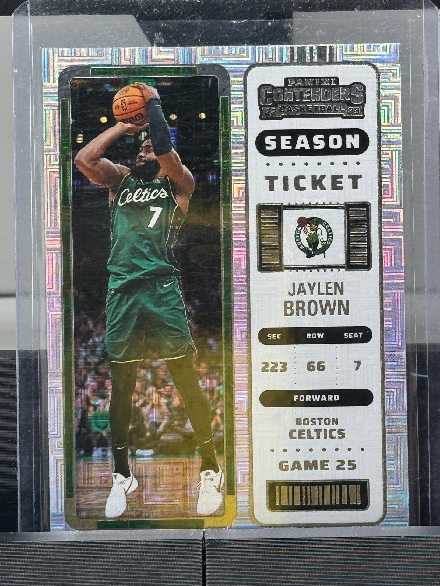 2022-23 Panini Contenders #21 Jaylen Brown Season Ticket Mojo Boston Celtics
