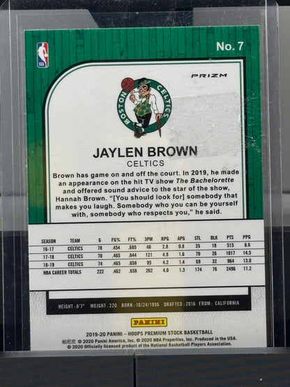 2019-20 Panini Hoops Premium Stock #7 Jaylen Brown Lazer Boston Celtics