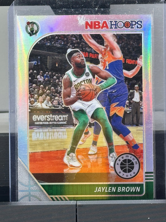 2019-20 Panini Hoops Premium Stock #7 Jaylen Brown Silver Boston Celtics