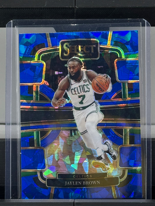 2023-24 Select #22 Jaylen Brown Concourse Blue Cracked Ice Boston Celtics