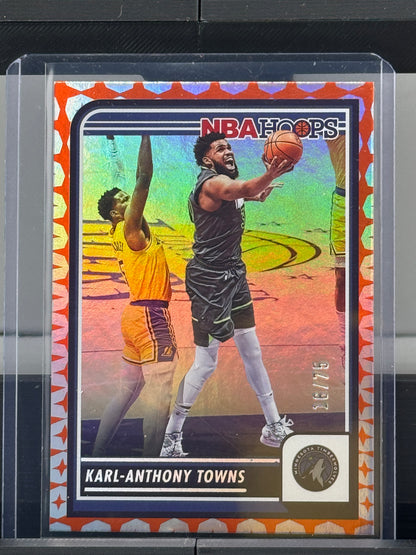 2023-24 Panini Hoops #19 Karl-Anthony Towns Orange 16/75 Minnesota Timberwolves