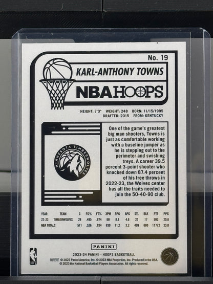 2023-24 Panini Hoops #19 Karl-Anthony Towns Orange 16/75 Minnesota Timberwolves