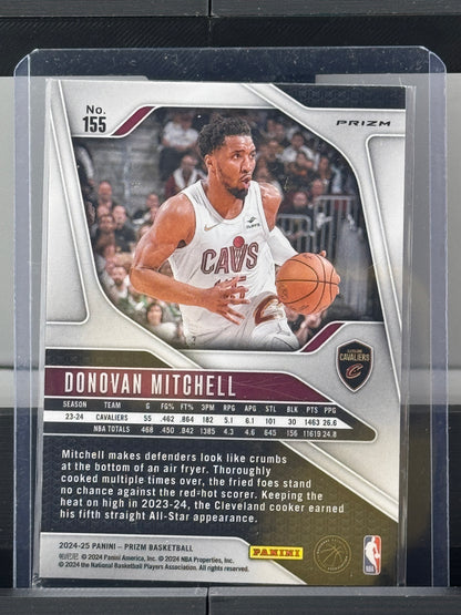 2024-25 Prizm #155 Donovan Mitchell Red White Blue Prizm Cleveland Cavaliers