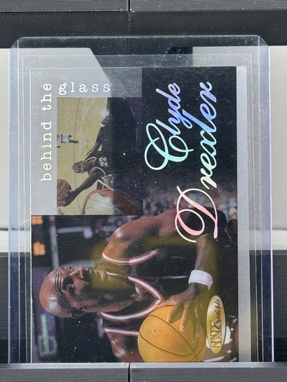 1997 Score InkCredible #BG5 Clyde Drexler Behind the Glass Houston Rockets