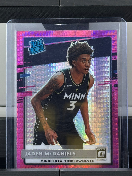 2020-21 Donruss Optic #178 Jaden McDaniels Hyper Pink RC Minnesota Timberwolves
