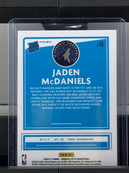 2020-21 Donruss Optic #178 Jaden McDaniels Hyper Pink RC Minnesota Timberwolves