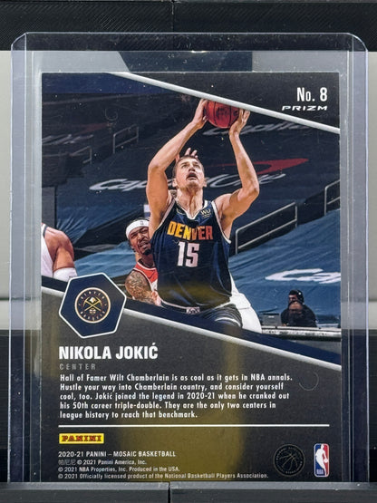 2020-21 Mosaic #8 Nikola Jokic Swagger Mosaic Prizm Denver Nuggets