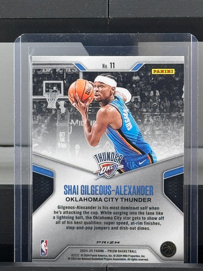 2024-25 Prizm #11 Shai Gilgeous-Alexander Dominance Silver Prizm Oklahoma City Thunder