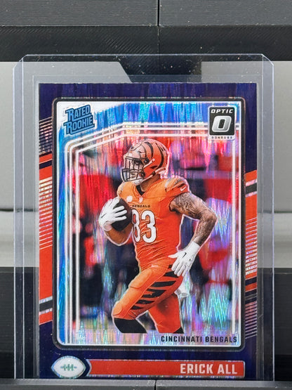 2024 Donruss Optic #233 Erick All Purple Shock RC Cincinnati Bengals