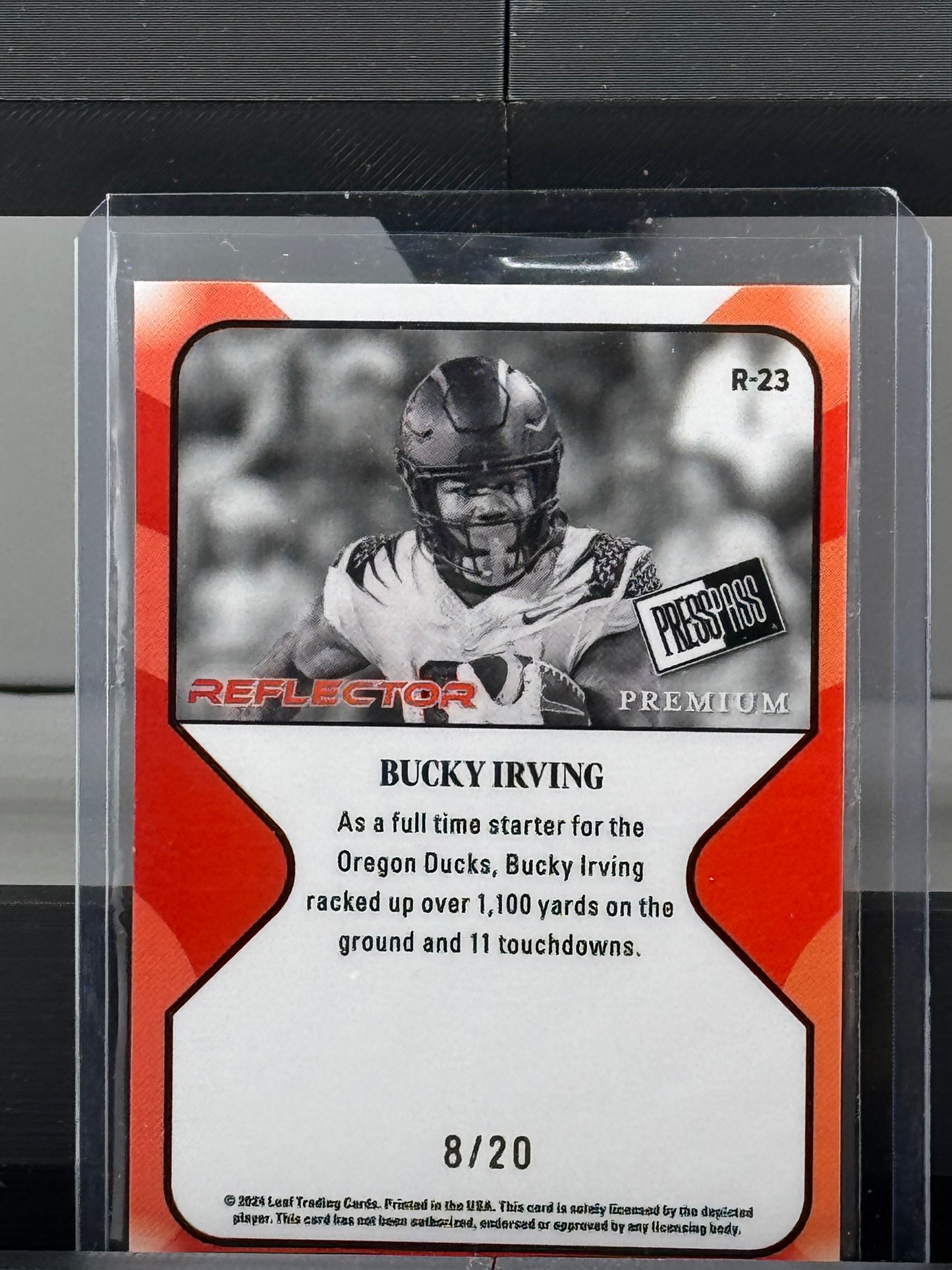 2024 Leaf Press Proof Premium #R-23 Bucky Irving Reflector 8/20 Tampa Bay Buccaneers