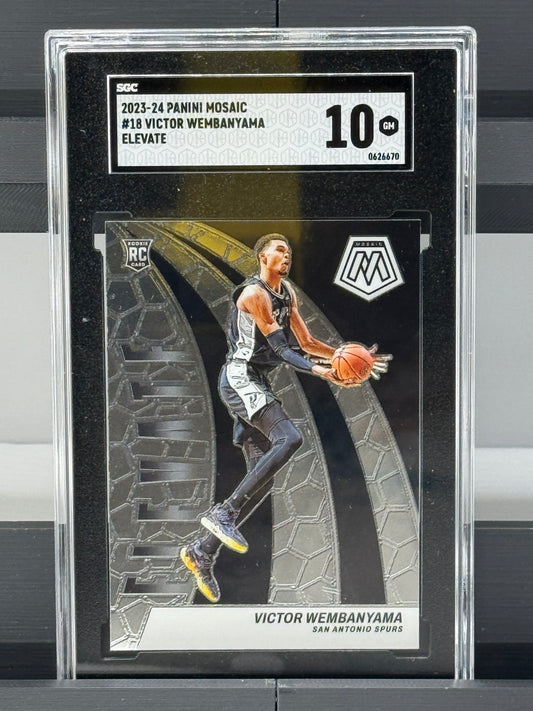2023-24 Mosaic #18 Victor Wembanyama Elevate RC SGC 10 San Antonio Spurs