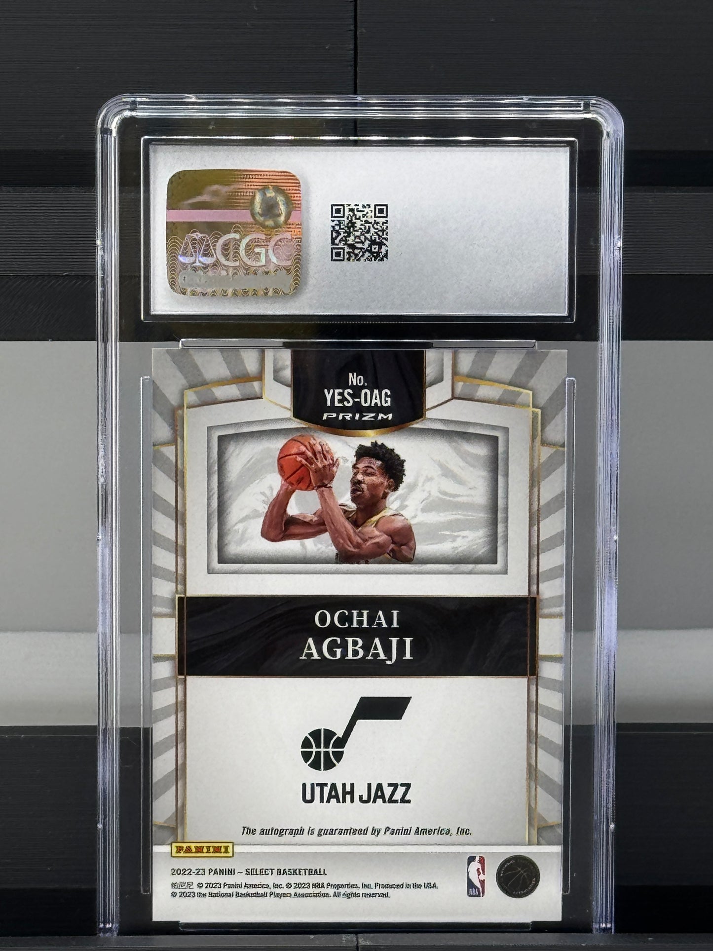 2022-23 Select #YES-OAG Ochai Agbaji Youth Explosion Signatures Silver Prizm RC Utah Jazz CGC 10 GM MINT