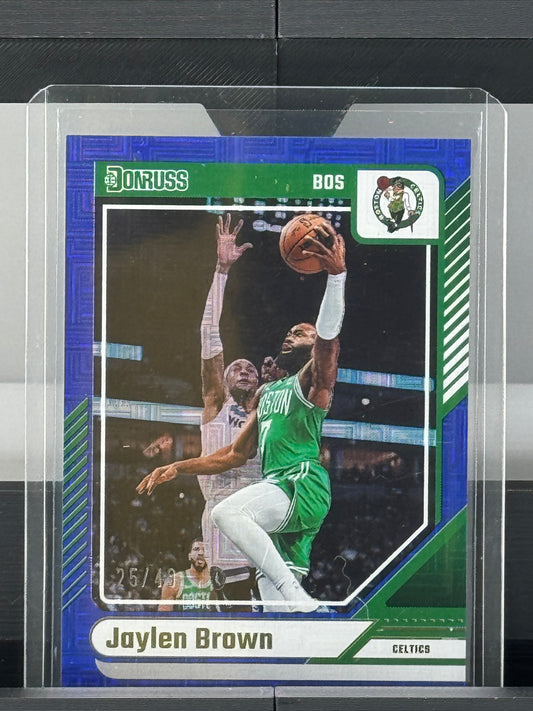 2024-25 Donruss #25 Jaylen Brown Blue Mojo 25/49 Boston Celtics