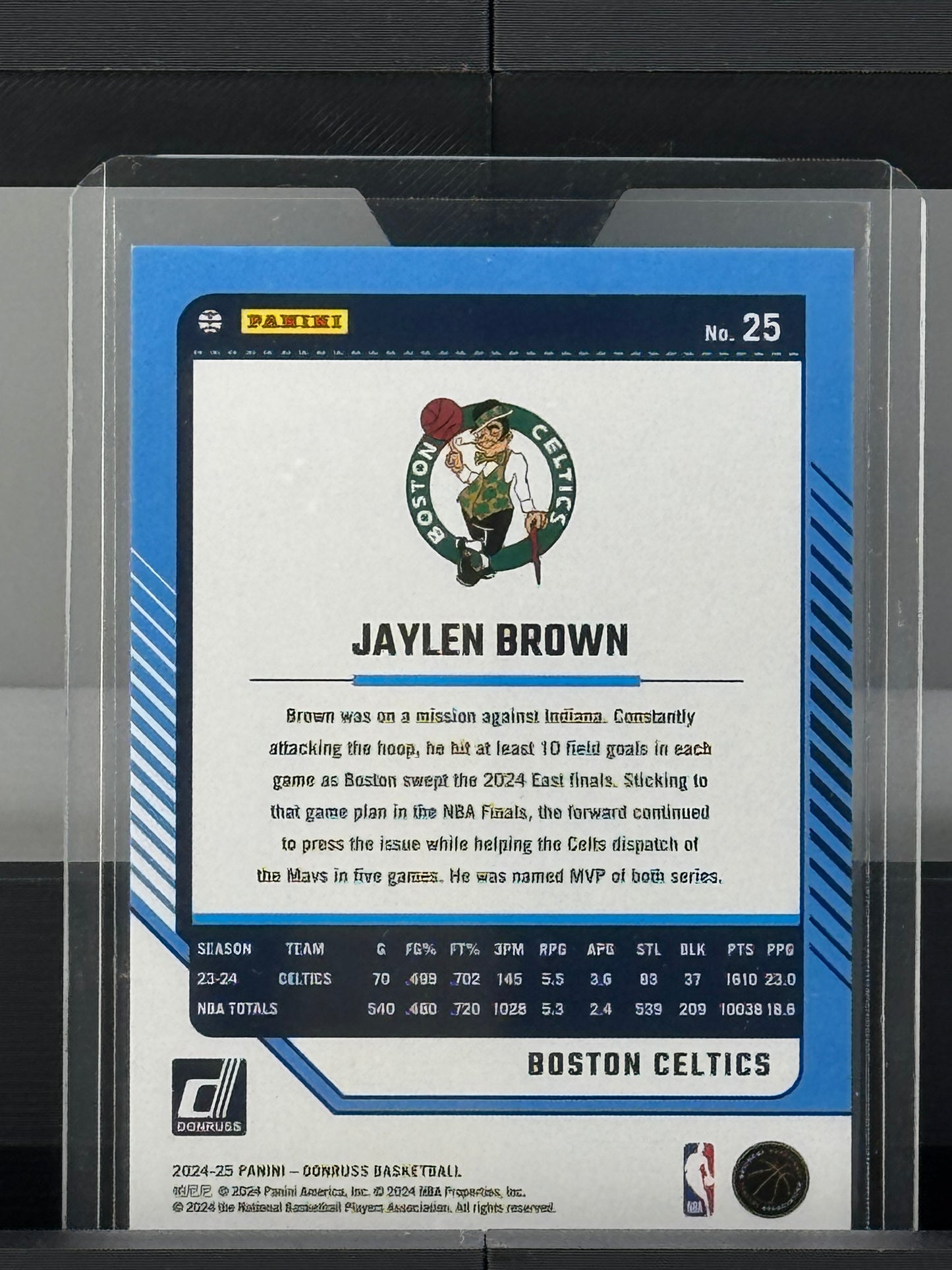 2024-25 Donruss #25 Jaylen Brown Blue Mojo 25/49 Boston Celtics