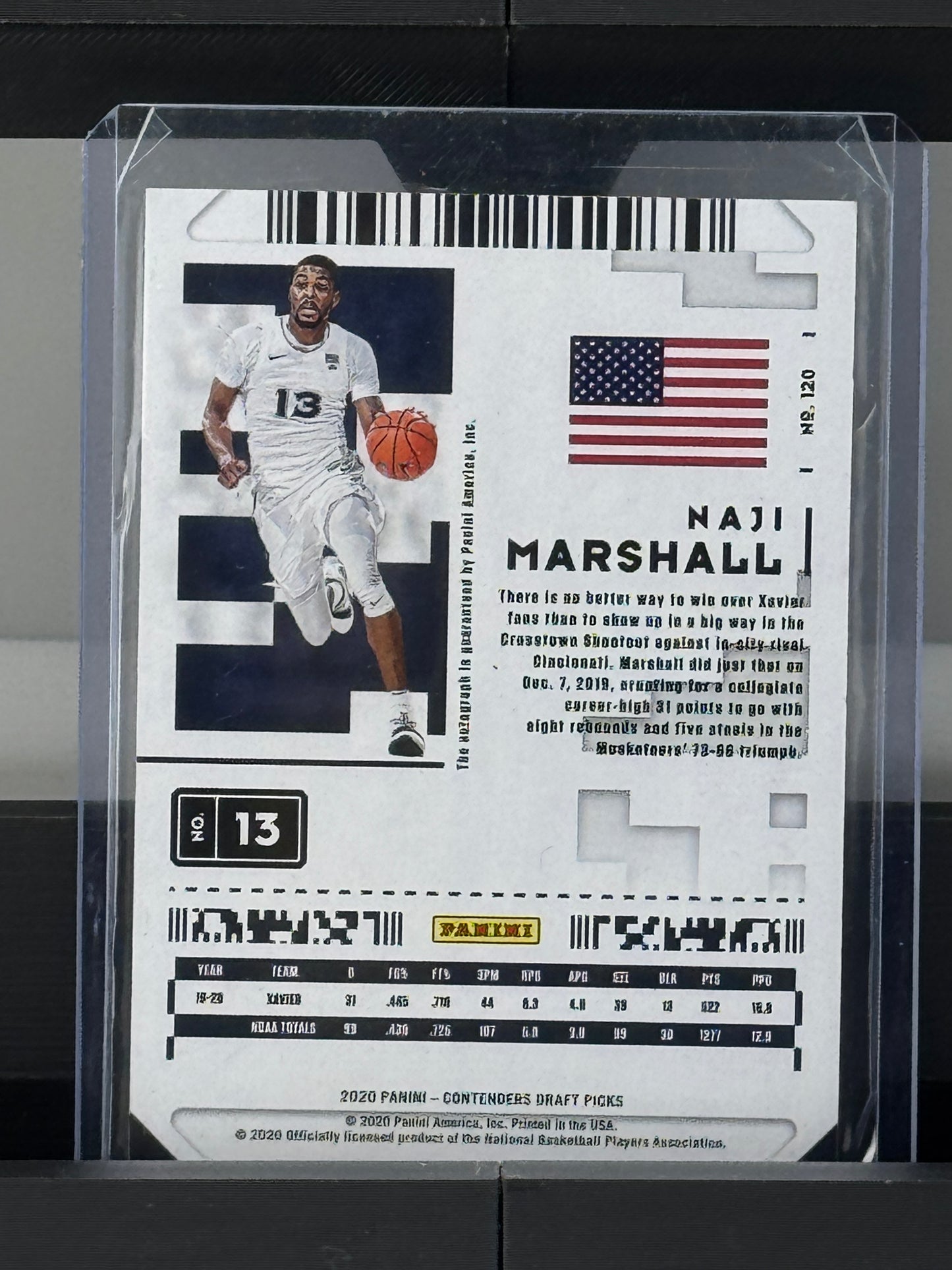 2020 Panini Contenders Draft Picks #120 Naji Marshall Game Ticket Auto Dallas Mavericks