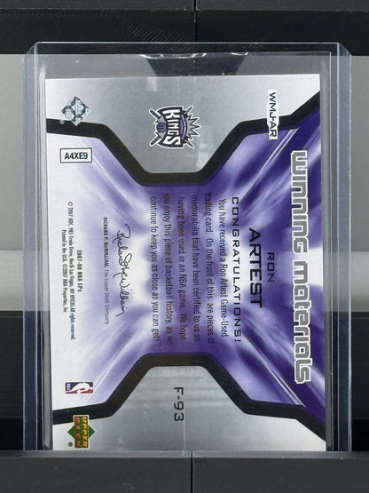 2007-08 Upper Deck SPx #WMJ-AR Ron Artest Winning Materials Game Worn Patch Sacramento Kings