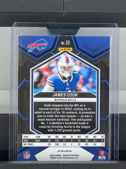 2024 Mosaic #23 James Cook Silver Prizm Buffalo Bills