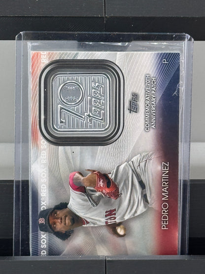 2021 Topps #70LP-PM Pedro Martinez Commemorative 70th Anniversary Logo Patch Boston Red Sox