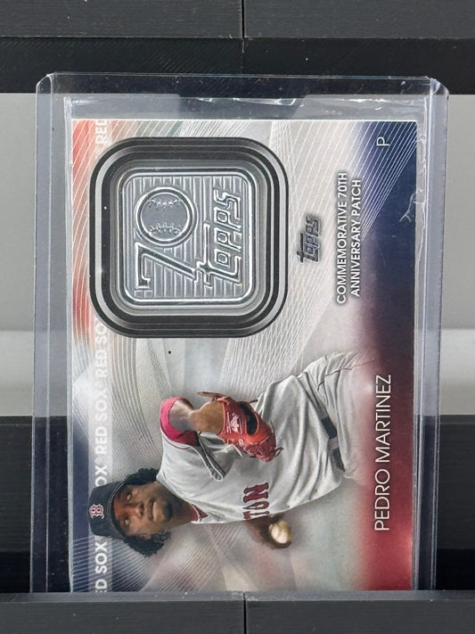 2021 Topps #70LP-PM Pedro Martinez Commemorative 70th Anniversary Logo Patch Boston Red Sox