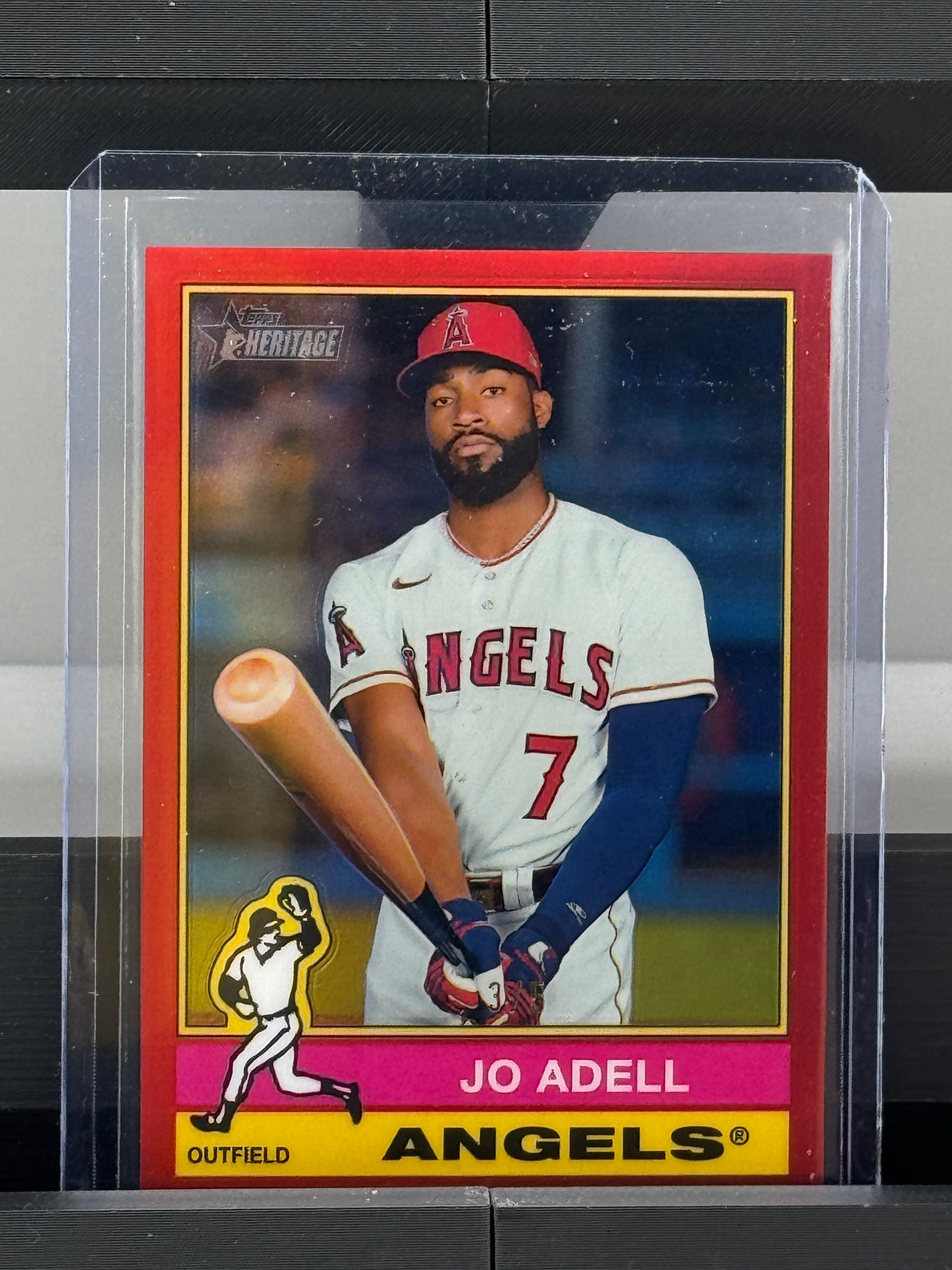 2025 Topps Heritage #434 Jo Adell Red Refractor 3/5 Los Angeles Angels