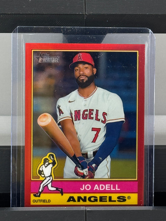 2025 Topps Heritage #434 Jo Adell Red Refractor 3/5 Los Angeles Angels