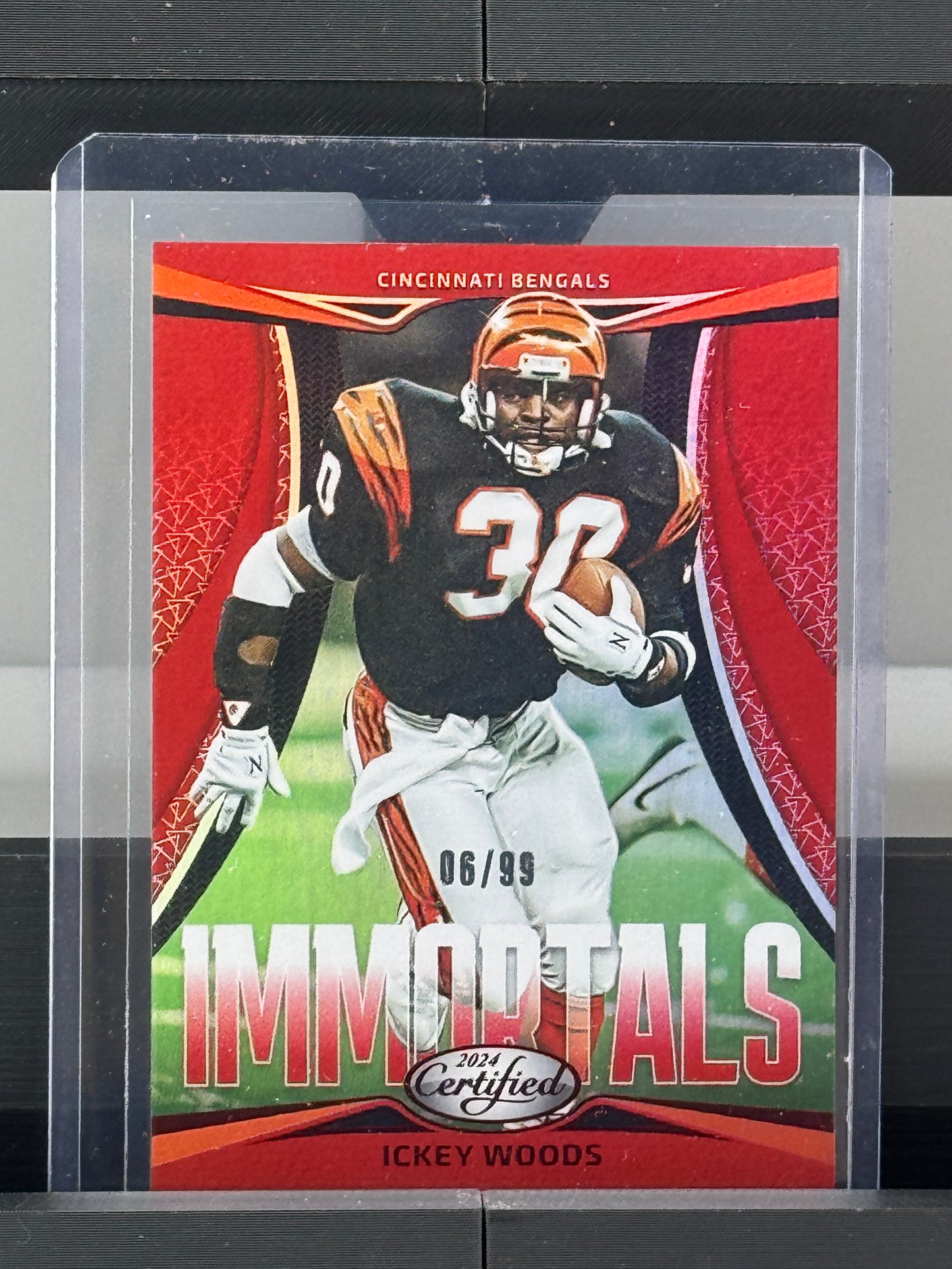 2024 Panini Certified #10 Ickey Woods Immortals 6/99 Cincinnati Bengals