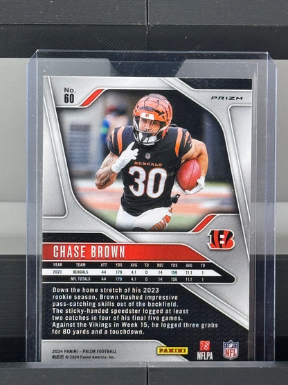 2024 Panini Prizm #60 Chase Brown Silver Prizm RC Cincinnati Bengals