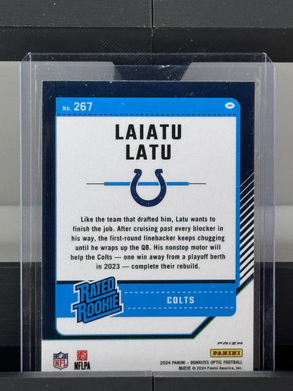 2024 Donruss Optic #267 Laiatu Latu Pink Prizm RC Indianapolis Colts