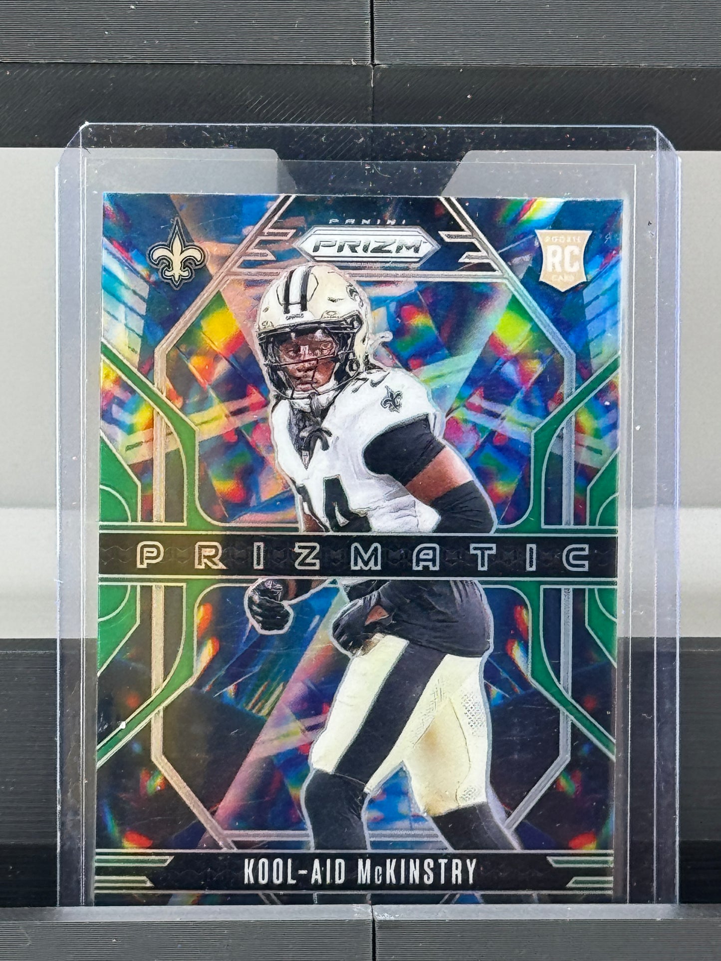 2024 Panini Prizm #7 Kool-Aid McKinstry Prizmatic Green Prizm New Orleans Saints