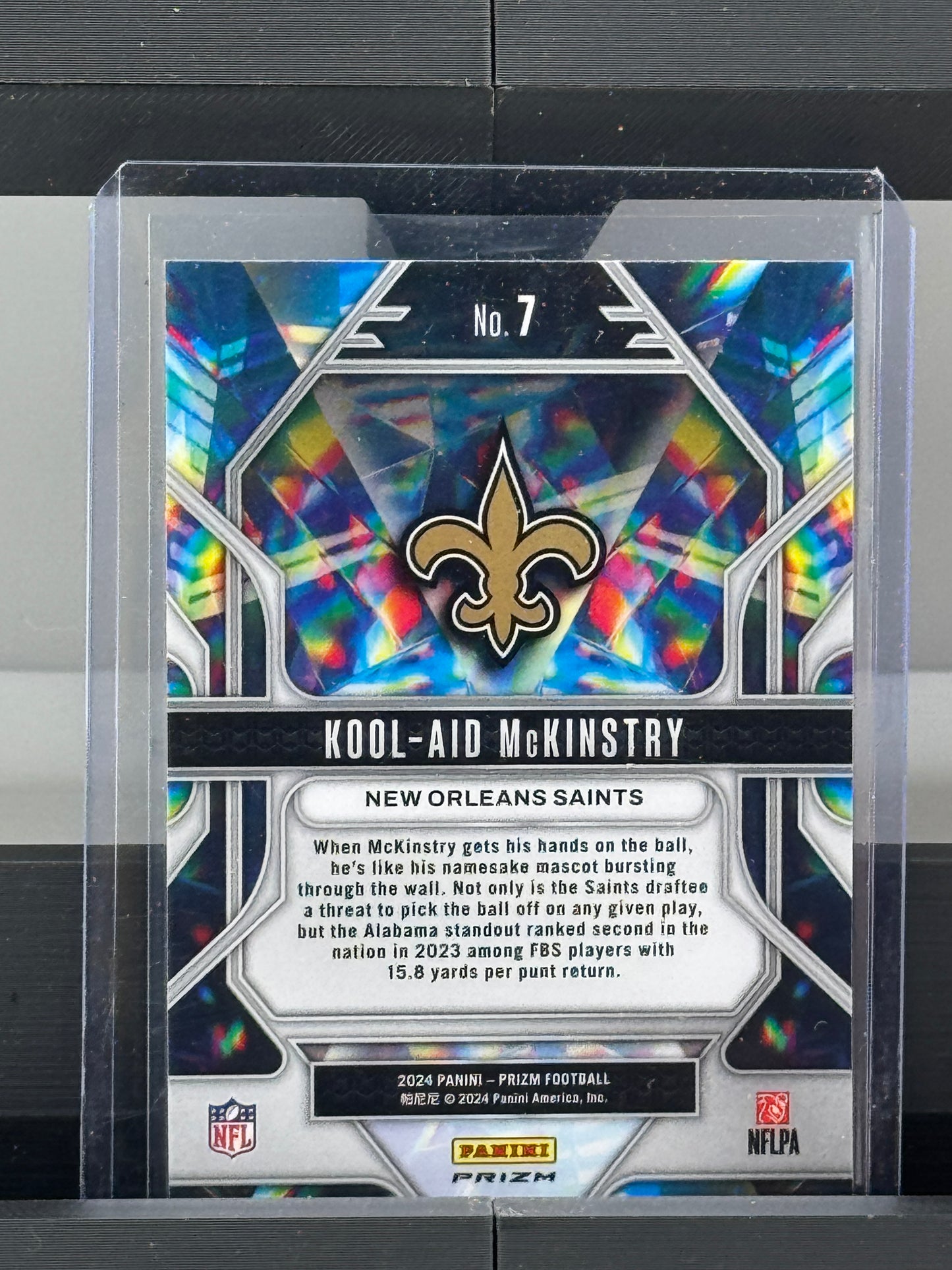 2024 Panini Prizm #7 Kool-Aid McKinstry Prizmatic Green Prizm New Orleans Saints