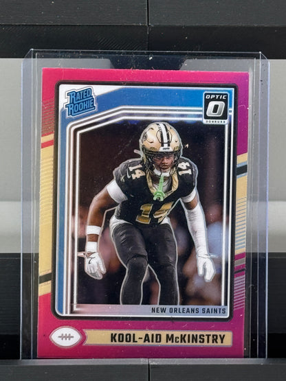 2024 Donruss Optic #264 Kool-Aid McKinstry Pink Prizm RC New Orleans Saints