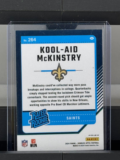 2024 Donruss Optic #264 Kool-Aid McKinstry Pink Prizm RC New Orleans Saints