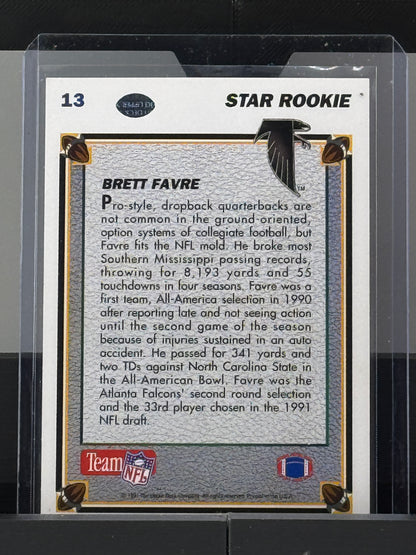 1991 Upper Deck #13 Brett Favre Star Rookie RC Atlanta Falcons