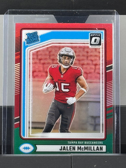 2024 Donruss #388 Jalen McMillan Optic Preview Red Green Prizm Tampa Bay Buccaneers
