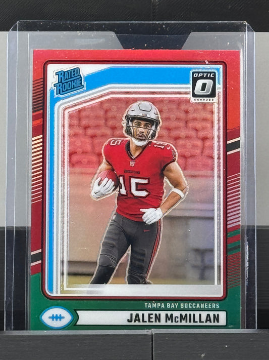 2024 Donruss #388 Jalen McMillan Optic Preview Red Green Prizm Tampa Bay Buccaneers