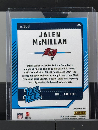 2024 Donruss #388 Jalen McMillan Optic Preview Red Green Prizm Tampa Bay Buccaneers
