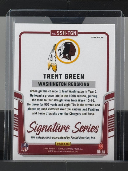 2024 Donruss Optic #SSH-TGN Trent Green Signature Series Silver Prizm Auto Washington Redskins Commanders